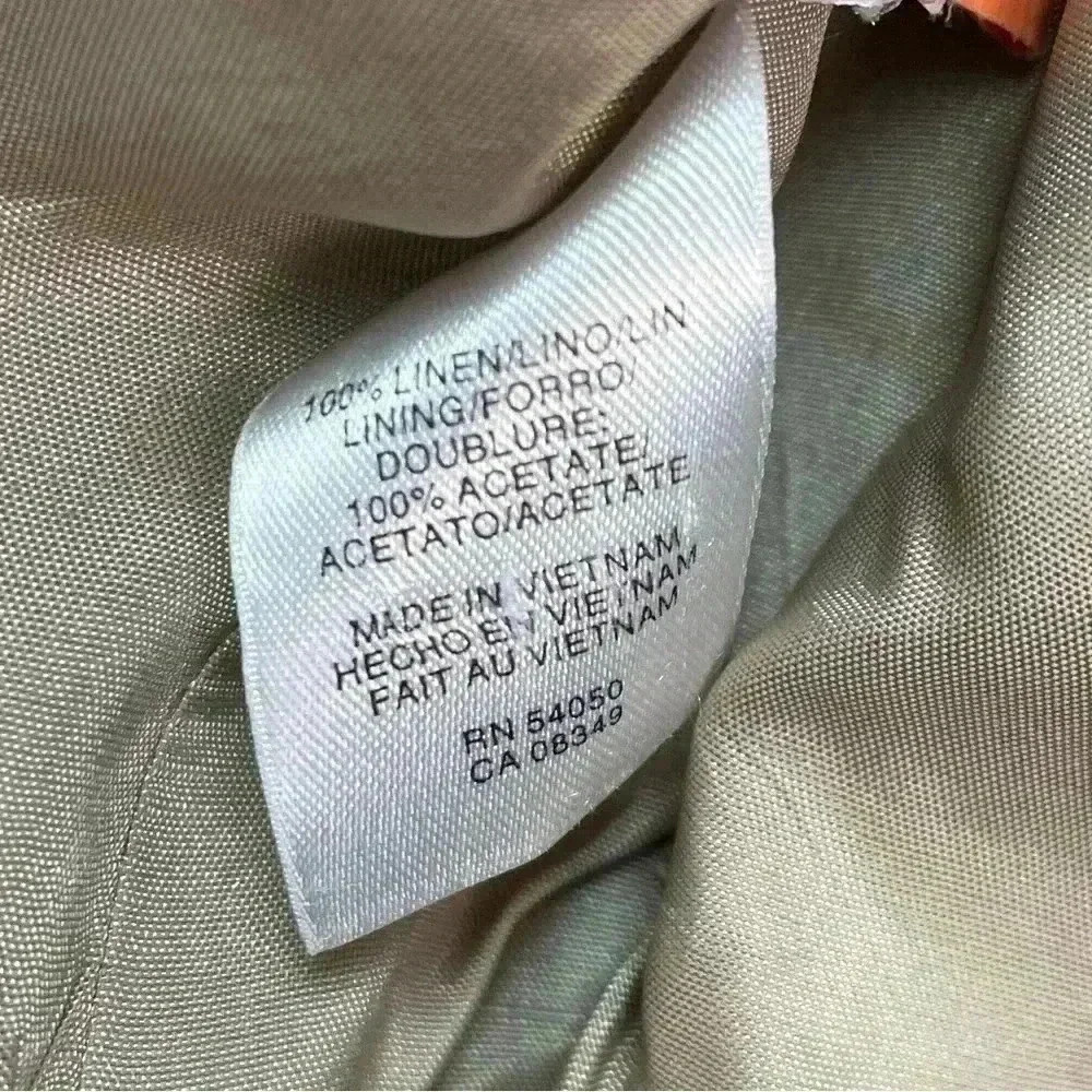 Anne Klein Lightweight Blazer Size 4p 3/4 Sleeve Tan/Beige Work/Career 100%Linen - Picture 11 of 11
